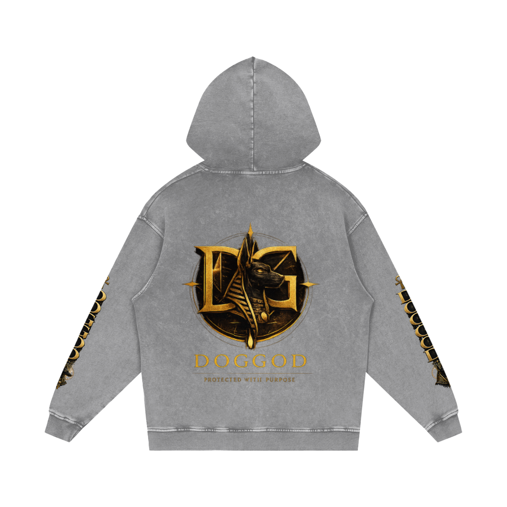 “DOGGOD logo” Snow Washed Loose Cotton Hoodie