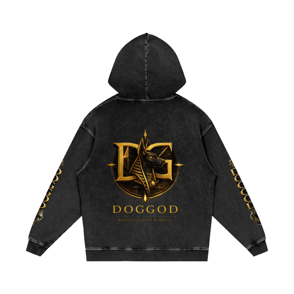 “DOGGOD logo” Snow Washed Loose Cotton Hoodie